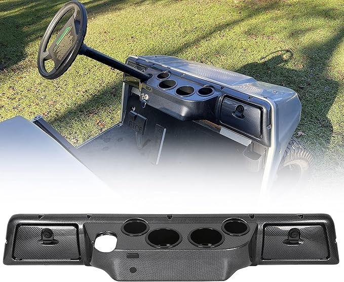 ECOTRIC Golf Cart Dash Board Cover Assembly Carbon Fiber Style Compatible with 1982 and Up Club Car DS Golf Cart