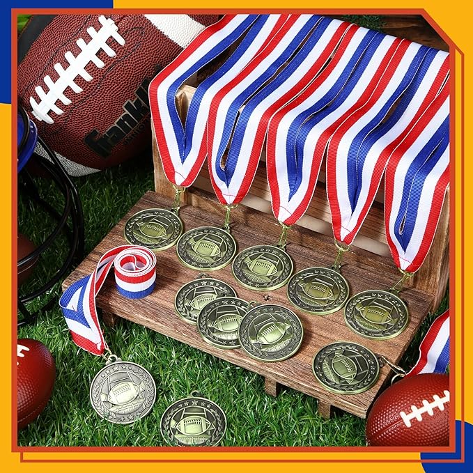 Misdary 12 Pack Medals with Neck Ribbons Team Participation Trophies for Kids Sports Awards Party Favors for Sports Competitions Celebration Gift