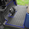 8mm Heavy Duty Rubber Golf Cart Floor Mat,Upgraded Full Coverage Liner Mat for Club Car Precedent 2004-2025,Onward&Tempo 2017-2025,Villager & V4L 2019-2025,Non-Slip Textured,Blue Trim