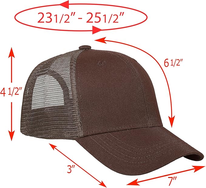 Falari Trucker Hat Baseball Cap Structured Plain Design 6 Panel, Adjustable Size