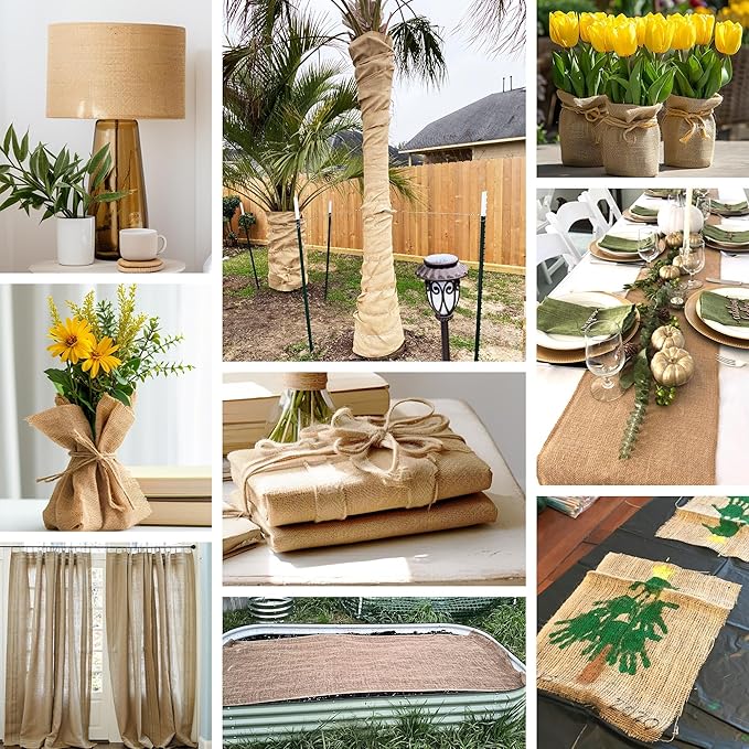 40“ x 80/160 Feet Burlap Roll Multipurpose Burlap Tree Wrap High Density Jute - Image 2