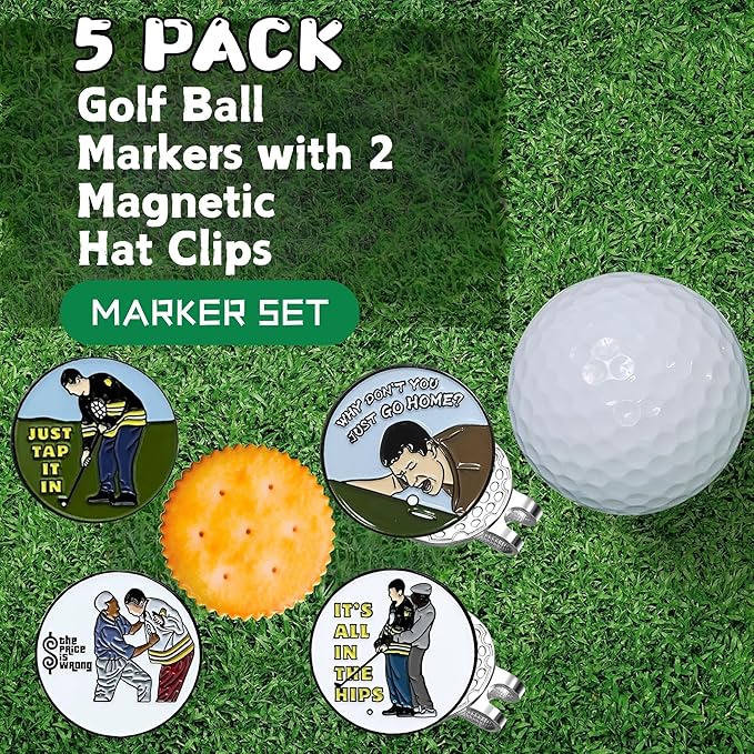 Cracker Golf Ball Marker, Premium Golf Accessories & Funny Golf Gifts for Men Women Golfers
