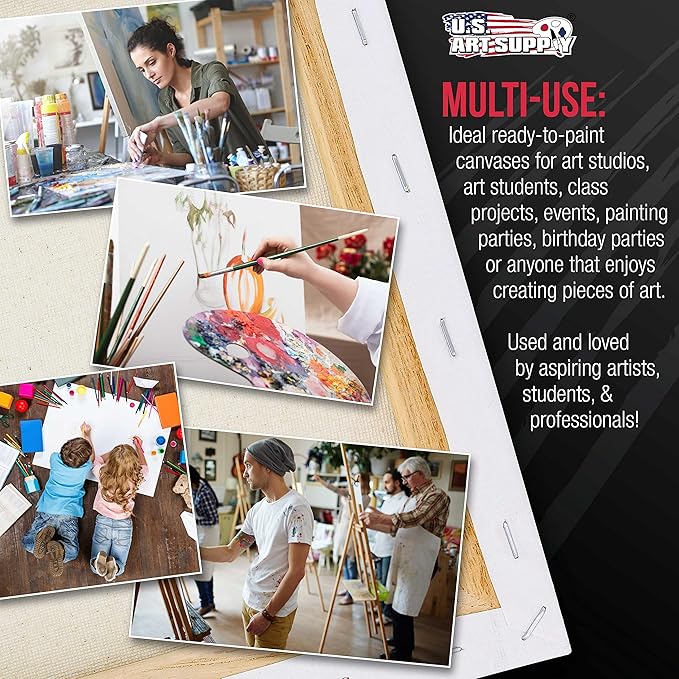 U.S. Art Supply Square Stretched Canvas - Image 5