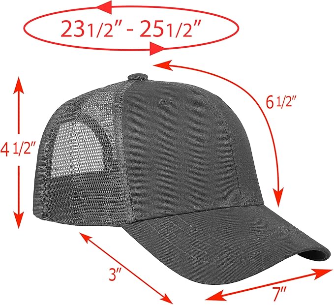 Falari Trucker Hat Baseball Cap Structured Plain Design 6 Panel, Adjustable Size