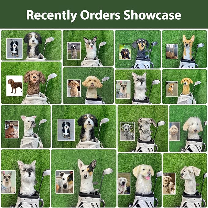 Golden Retriever Golf Club Headcover - Lifelike Plush Dog Head Cover for Driver & Fairway Woods | 460CC Compatible | Premium Gift for Golden Retriever Lovers & Dog Enthusiasts