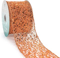 CT CRAFT LLC Sparkling Glitter Mesh Wired Ribbon 2.5" x 10 Yards Bronze Orange by CTCRAFTLLC