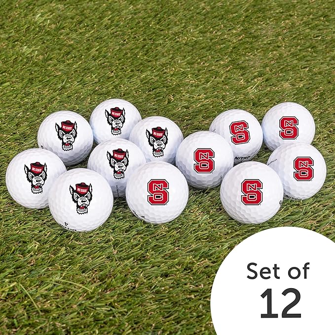 Desert Cactus North Carolina State University Golf Balls 3 Pack – NC State Wolfpack Full Color Three – Officially Licensed Sport Team Accessory