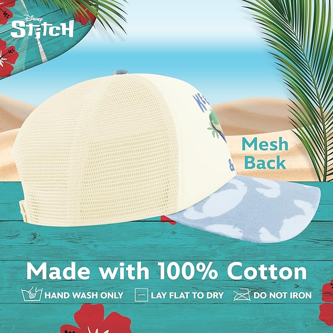 Disney Stitch Dad Hat, Adult Cotton Baseball Cap with Curved Brim