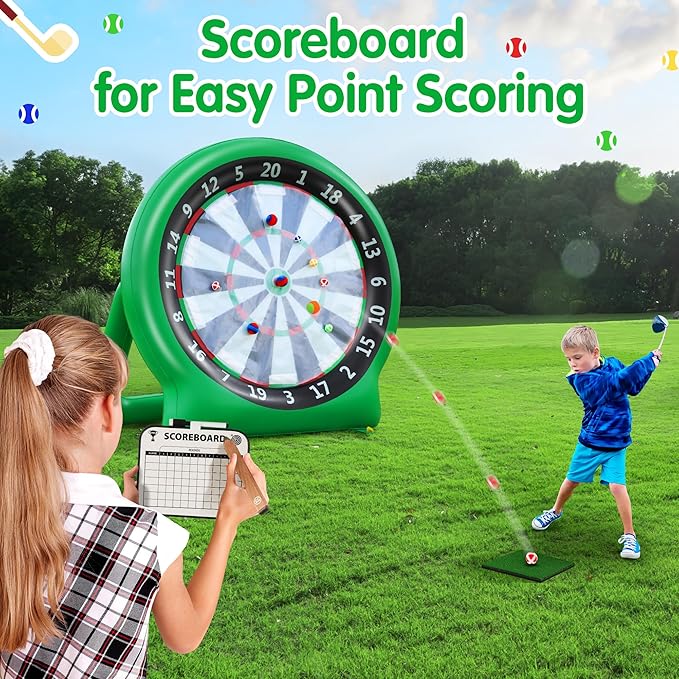 6FT Inflatable Dartboard, Giant Kick Darts Soccer Darts Golf & Throw Dart - Image 8