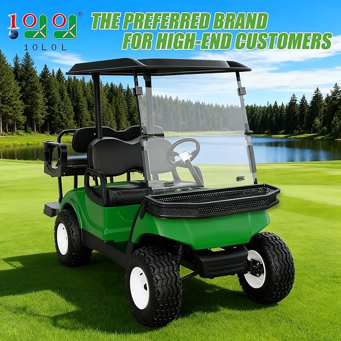 10L0L Golf Cart Front Cargo Basket for EZGO TXT/RXV、Club Car DS/Precedent、Yamaha G22/G29 - Heavy-Duty Steel Mesh Storage Rack, Gas/Electric Compatible