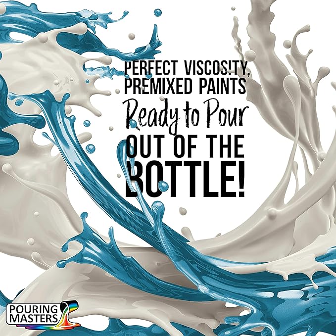 Pouring Masters Ice Blue Metallic Pearl Ready to Pour Acrylic Pouring Paint - Image 2