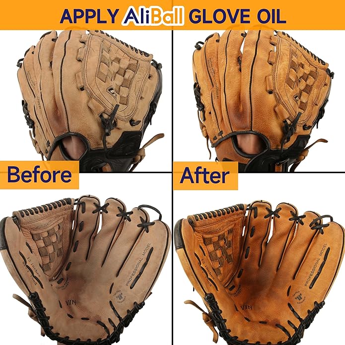 AliBall Ultimate Baseball Mitt Maintenance Kit | 8-Piece Cleaner, Oil, Brushes & Towels Combo