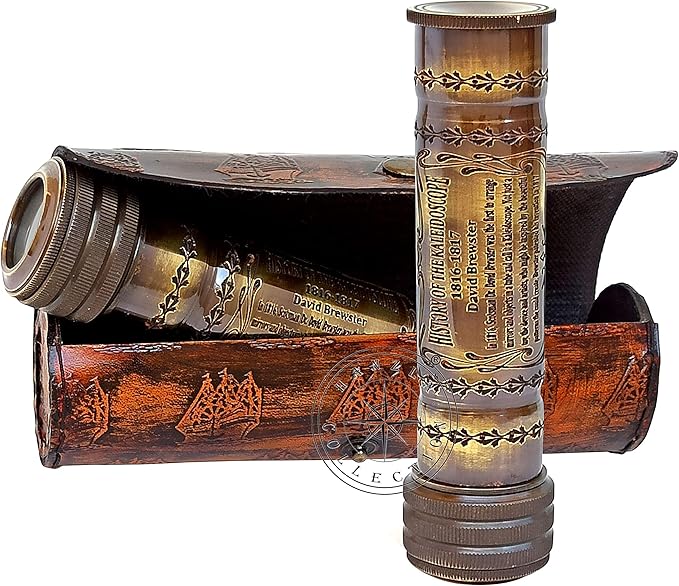 Handmade Brass Kaleidoscope Engraved Nautical Kids Gift by HanzlaCollection