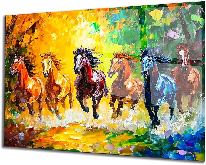 SpiritualHands Horse Glass Wall Art Oil Painting by SpiritualHands