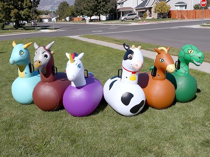 Hearthsong Hop N Go Inflatable Bull Riding Bouncy Hopping Toys - Image 7