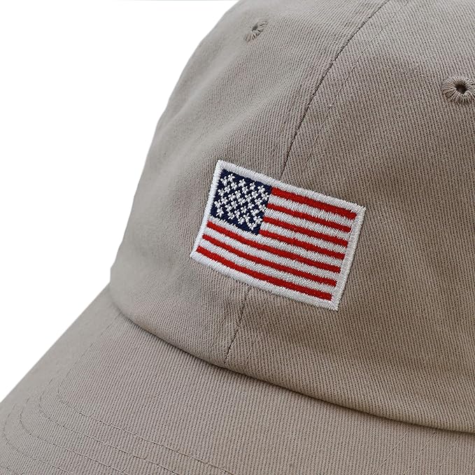 USA Flag & Embroidery Premium 100% Cotton Low Profile Adjustable Baseball Dad Cap