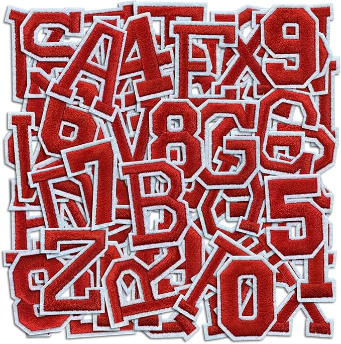 Letter and Number Iron On Patches, A-Z Alphabet and Numbers 0-9 Embroidery by Cazzon