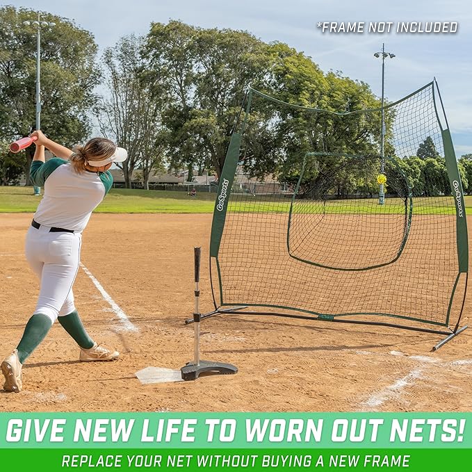 GoSports Replacement 7 x 7 ft Baseball Net - NET ONLY - Frame NOT Included - Choose Your Color
