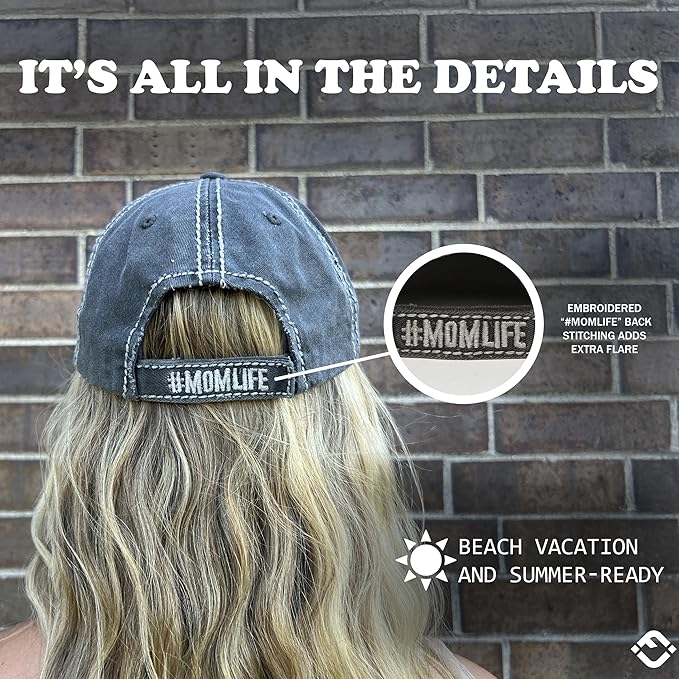 Funky Junque Distressed Vintage Baseball Cap - Embroidered Patch Women's Hat - Holiday, Lifestyle & Patriotic Designs
