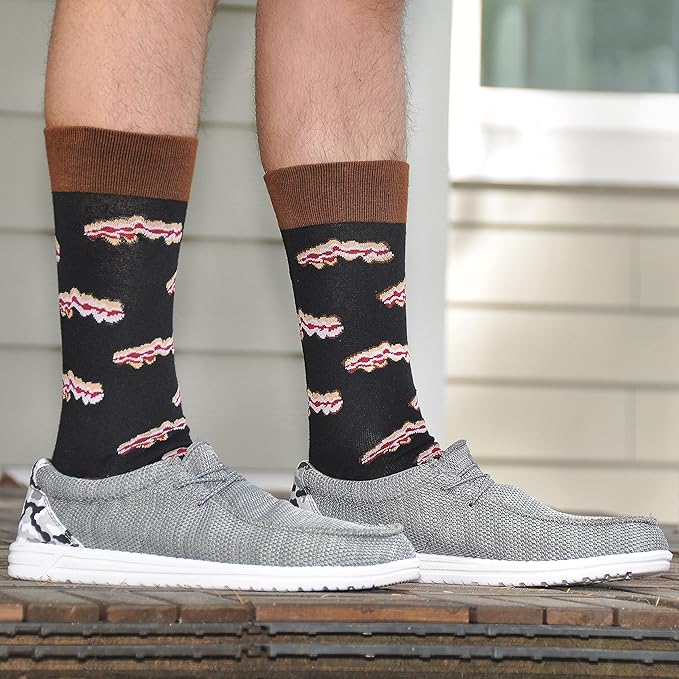 Cavertin Men's Funny Socks Hunting Fishing Football Baseball Gaming Golf Taco Pizza Bacon Christmas Gift for Men