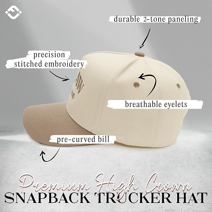 Funky Junque Trucker Hat Women Men 2-Tone Baseball Cap – Vintage Western Style Embroidered Snapback, Premium Cotton Blend