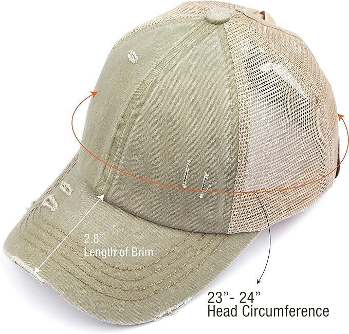 C.C Ponycap Messy High Bun Ponytail Adjustable Glitter Mesh Trucker Baseball Cap