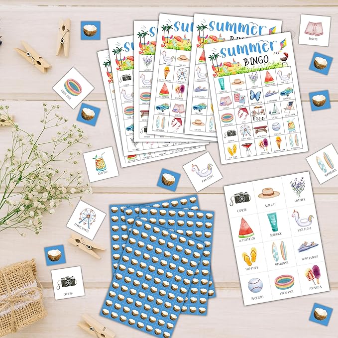 Summer Bingo Cards, Summer Party Bingo Cards - Image 3