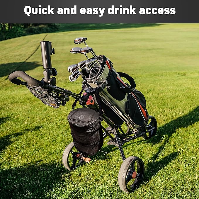 InTheZone Golf Cart Cooler – Soft-Sided, Collapsible, Insulated Cooler Bag | Attaches to Cart Basket or Fender | Durable, Leakproof, Portable – Great Gift for Golfers.