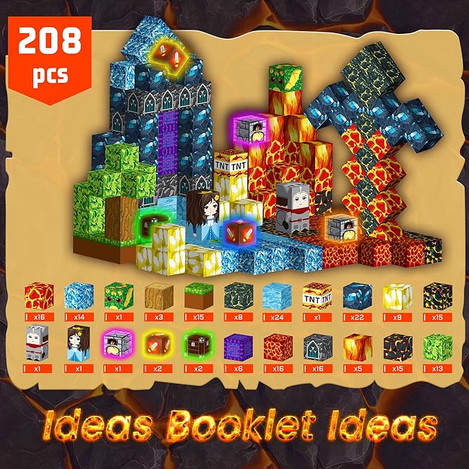 Magnetic Blocks 208 PCS Magnetic Building Blocks Cubes Gift Set - Image 2