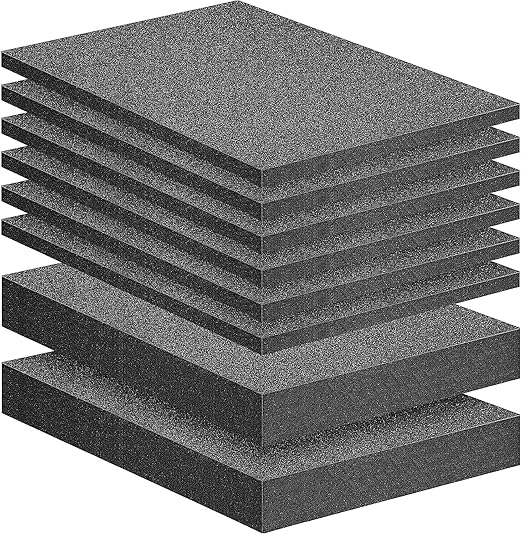 DECOHS 8 Pcs Polyurethane Foam Sheets- 2 Sizes Cuttable Foam Inserts by DECOHS