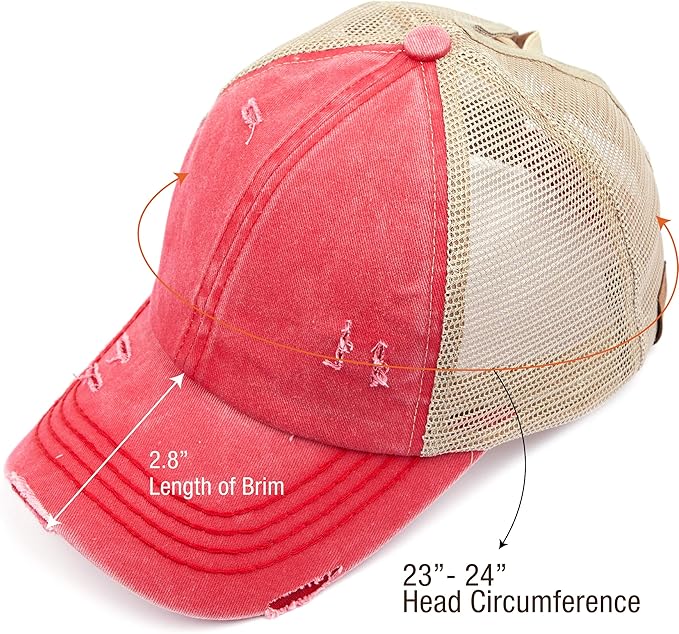 C.C Ponycap Messy High Bun Ponytail Adjustable Glitter Mesh Trucker Baseball Cap