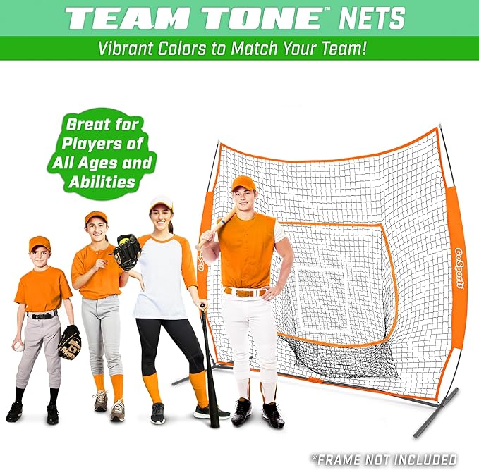GoSports Replacement 7 x 7 ft Baseball Net - NET ONLY - Frame NOT Included - Choose Your Color