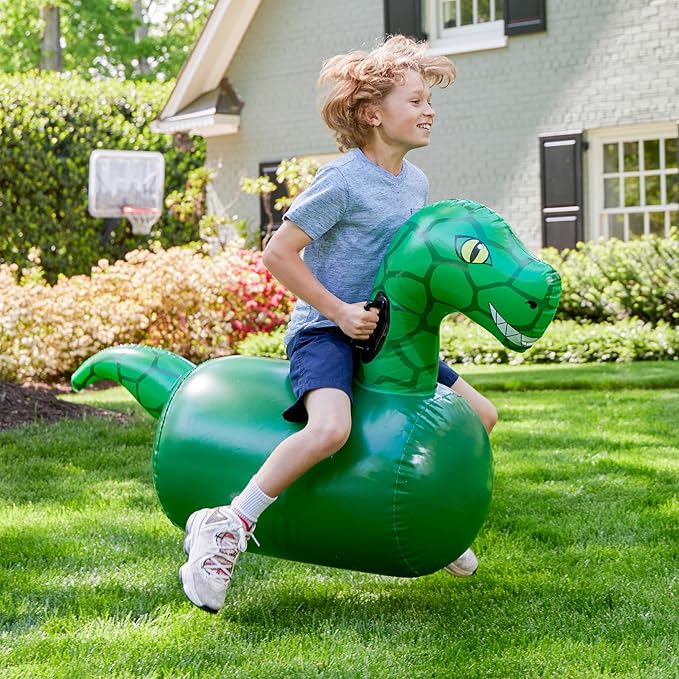 Hearthsong Hop N Go Inflatable Dino Riding Bouncy Hopping Toys - Image 7