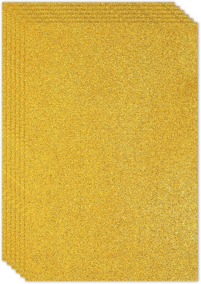 PATIKIL 2mm Thick Non Adhesive Glitter Foam Sheet 16x24inch Gold Tone, EVA by PATIKIL