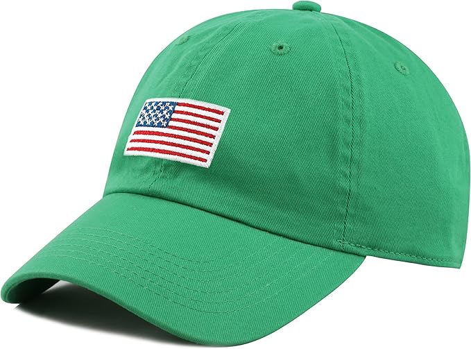 USA Flag & Embroidery Premium 100% Cotton Low Profile Adjustable Baseball Dad Cap