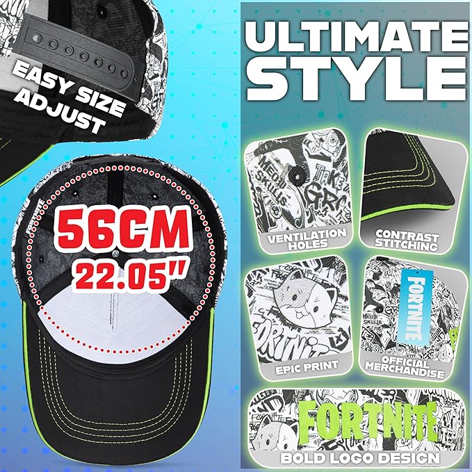 Get Trend Pokemon | Minecraft | Fortnite | Super Mario Kids Baseball Cap, Sunglasses Set UV Protection, Gamer Gifts for Boys