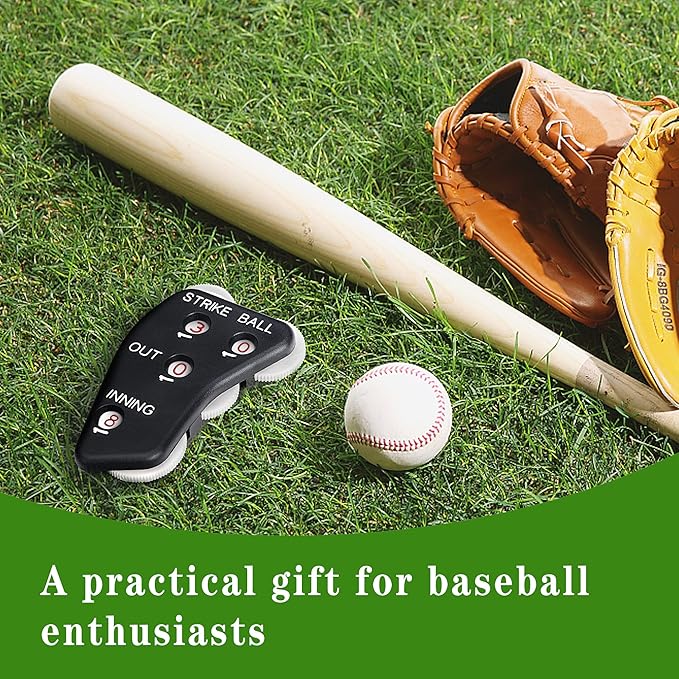 Watayo Wheel Baseball Umpire Clicker, Umpire Indicator Gear, Practical Baseball Counter Clicker for Scorekeeper Recording Outs & Innings Balls