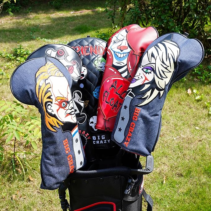 Big Crazy Golf Headcovers - Funny Golf Club Covers - Driver Headcover with Tour Grade PU Leather - Golf Driver Headcover, Waterproof Golf Head Covers, Soft Lining Golf Gift