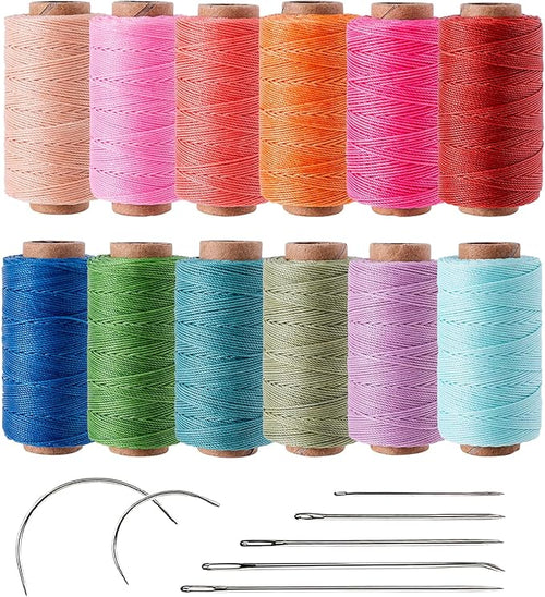 0.55mm Bonded Round Waxed Polyester Thread 76 Yards Each, 12 Rainbow Color Wax by Wearecommittedtohelpingpeoplecreatebeautifuluniqueandpersonalizedhandcraftedcreations