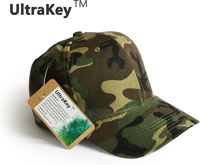 UltraKey Mens Womens Army Military Baseball Cap Camouflage Hats for Hunting Fishing Outdoor Activities