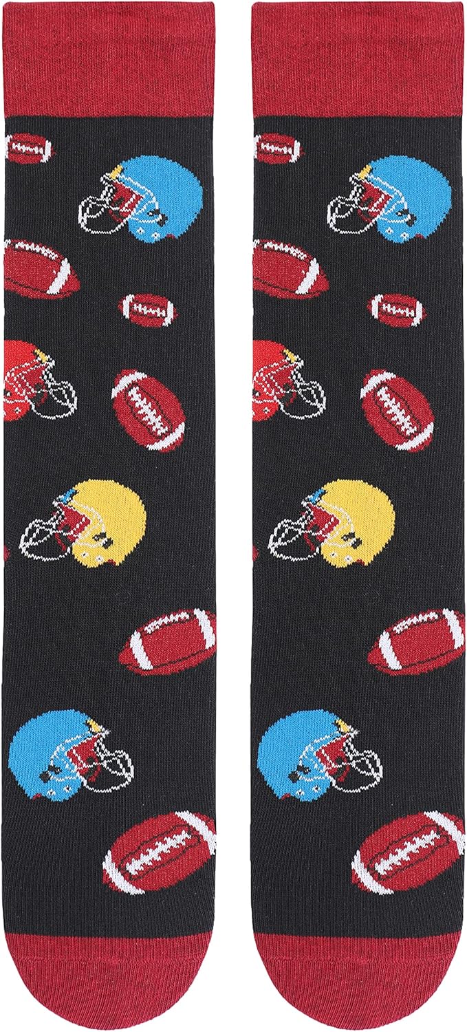 Cavertin Men's Funny Socks Hunting Fishing Football Baseball Gaming Golf Taco Pizza Bacon Christmas Gift for Men