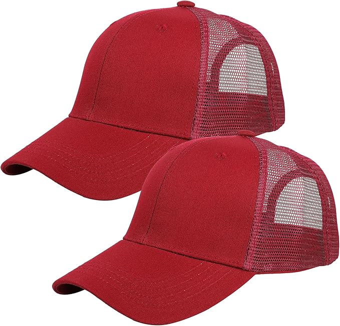 Falari Trucker Hat Baseball Cap Structured Plain Design 6 Panel, Adjustable Size