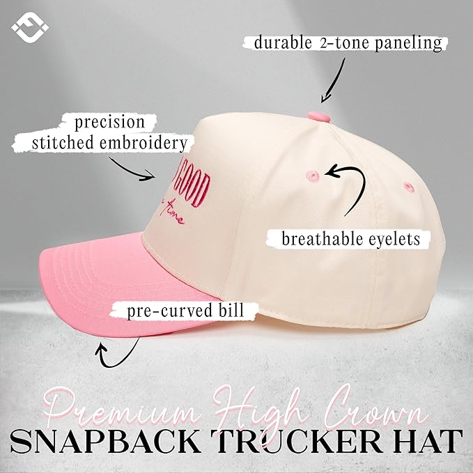 Funky Junque Trucker Hat Women Men 2-Tone Baseball Cap – Vintage Western Style Embroidered Snapback, Premium Cotton Blend