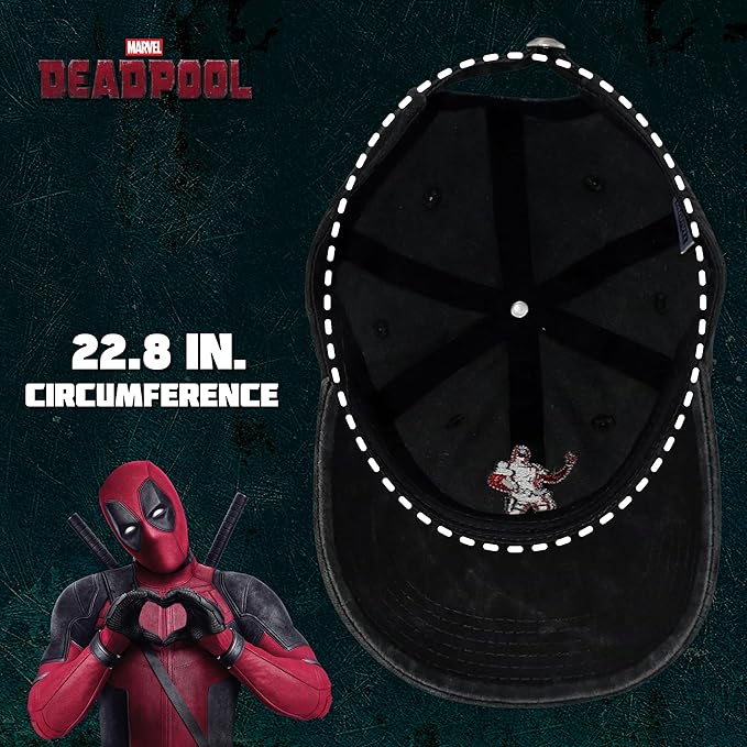 Marvel Deadpool Adjustable Baseball Hat with Curved Brim