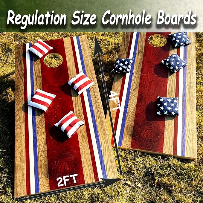 4×2FT Cornhole Board Set, Wooden Corn Hole Games - Image 2