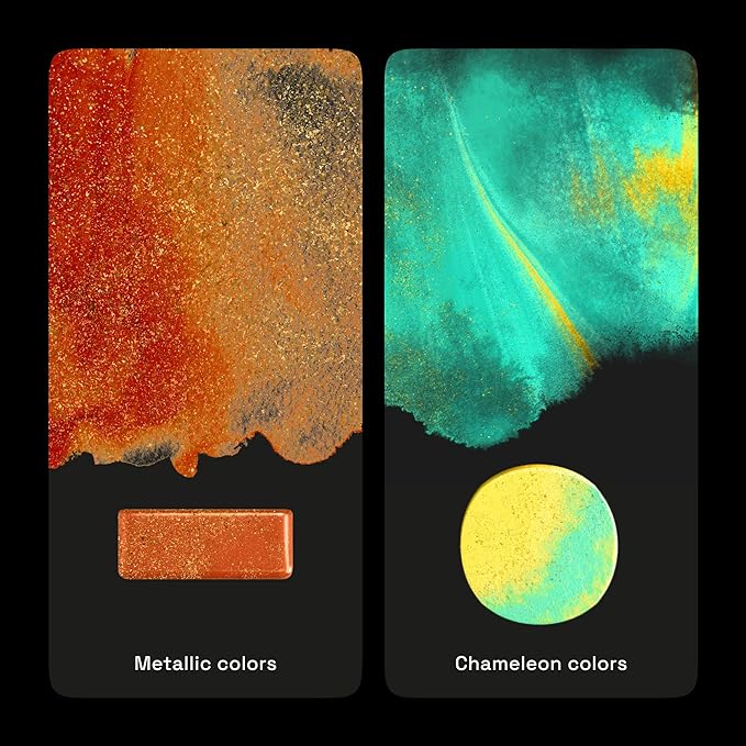 ARTISTRO Metallic Watercolor Paints Set of 18, Palette set Including 12 - Image 4