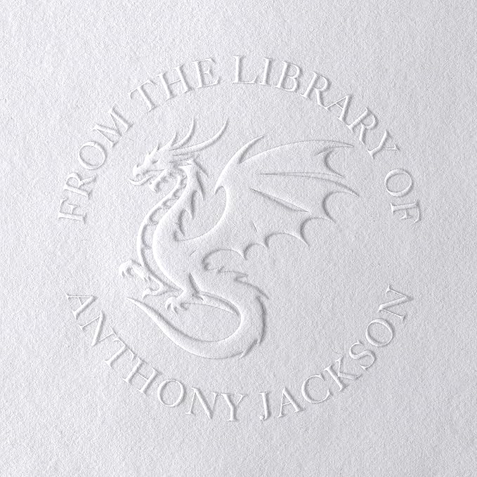 Dragon Book Embosser, Custom Round Library Book Embosser, Fantasty Fiction by FairmontGrovePaperCo