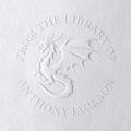 Dragon Book Embosser, Custom Round Library Book Embosser, Fantasty Fiction by FairmontGrovePaperCo