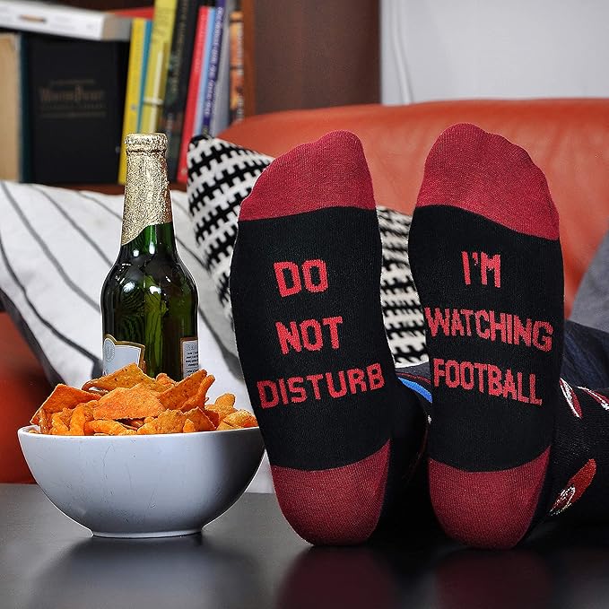 Cavertin Men's Funny Socks Hunting Fishing Football Baseball Gaming Golf Taco Pizza Bacon Christmas Gift for Men