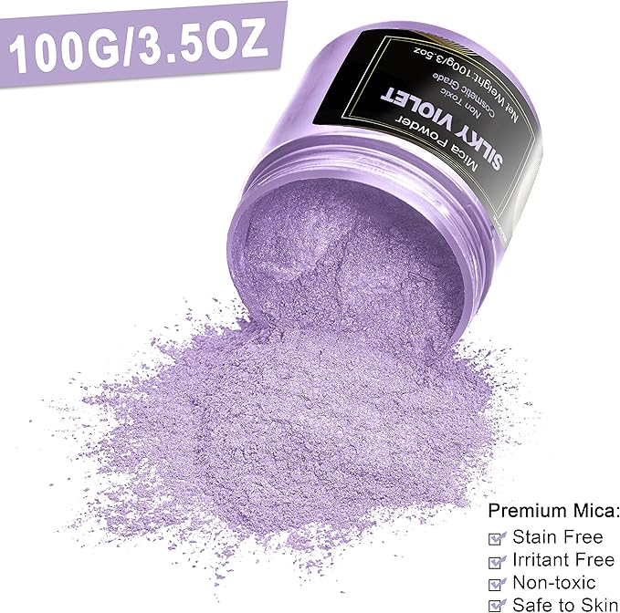 Violet Mica Powder Pigment -Cosmetic Grade Metallic Mica Powder - Image 2